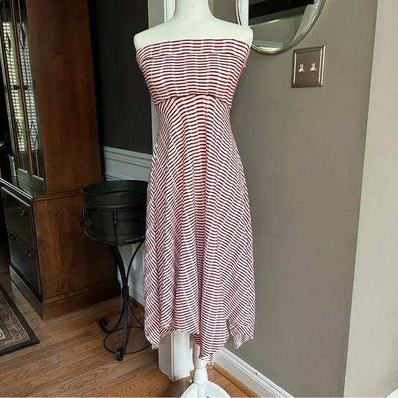 anthropologie red and white dress By Anthropologie Sleeveless Gingham Midi Dress